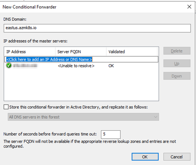 Add Conditional Forwarder