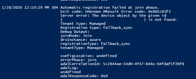 Device not found error