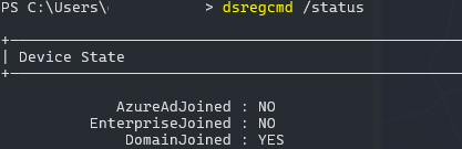 dsregcmd /status before join
