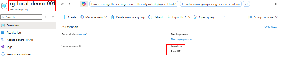 Resource Group in Azure Portal