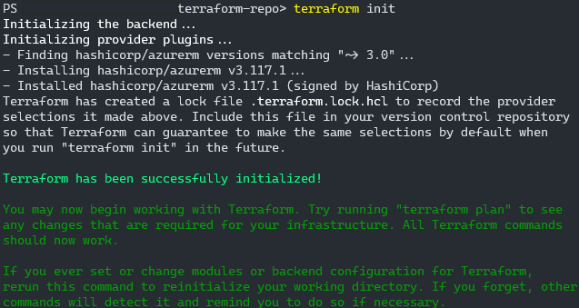 Terraform Init Output